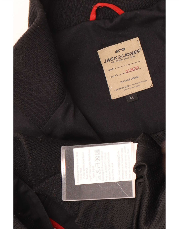 Jack & Jones muška grafička bomber jakna UK 42 XL crni poliester