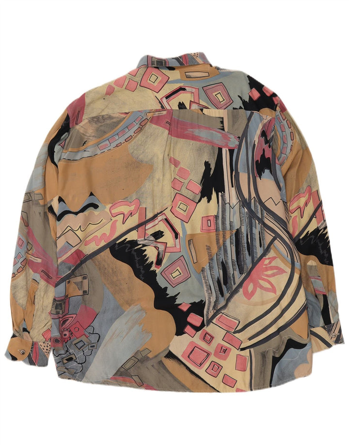 Vintage muška prevelika velika retro košulja s apstraktnim uzorkom