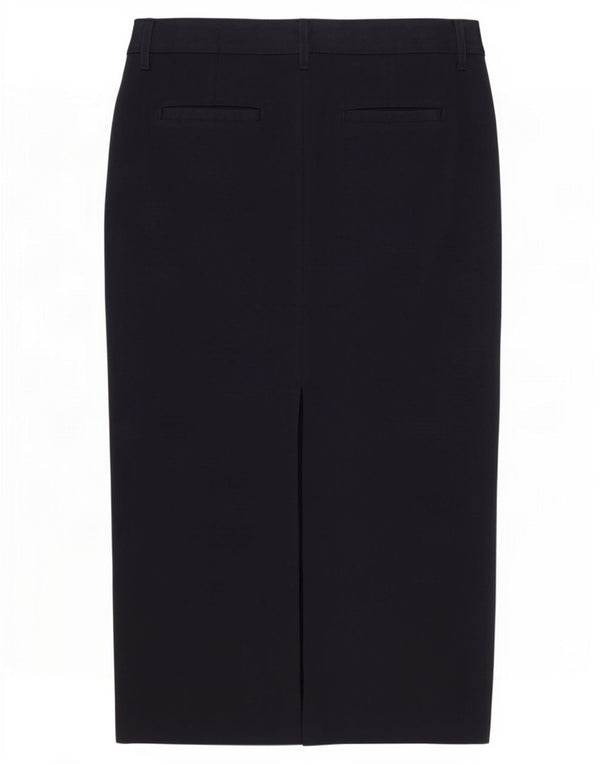 Zara ženska maksi pencil suknja mala W26 tamnoplava acetat