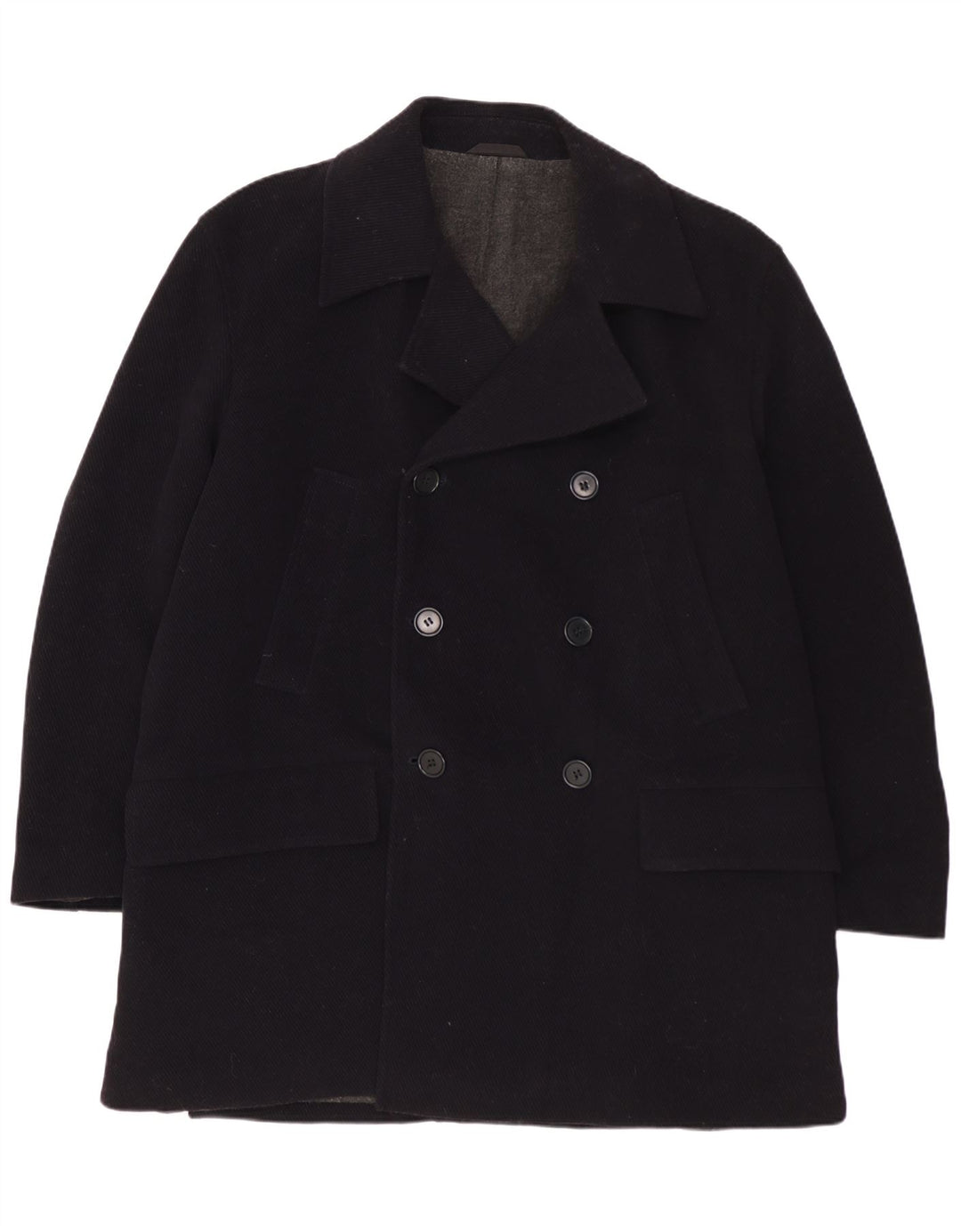 VINTAGE muški kaput s dvorednim kopčanjem IT 50 velika tamnoplava vuna