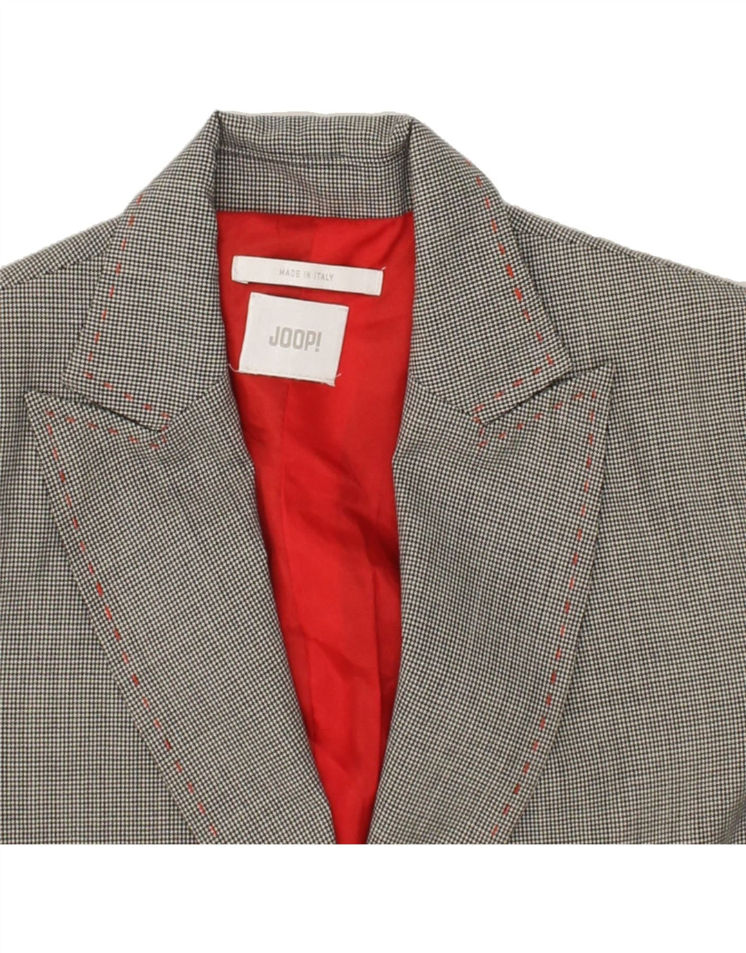 JOOP Womens 2 Button Blazer Jacket UK 12 Medium Grey Check Vintage Joop and Second-Hand Joop from Messina Hembry 