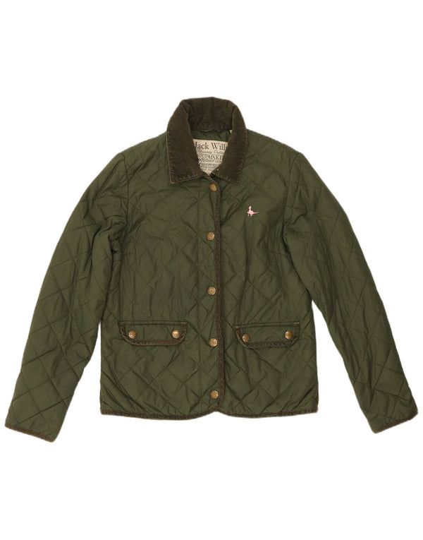Jack Wills Ženska prošivena jakna UK 10 Mali zeleni najlon