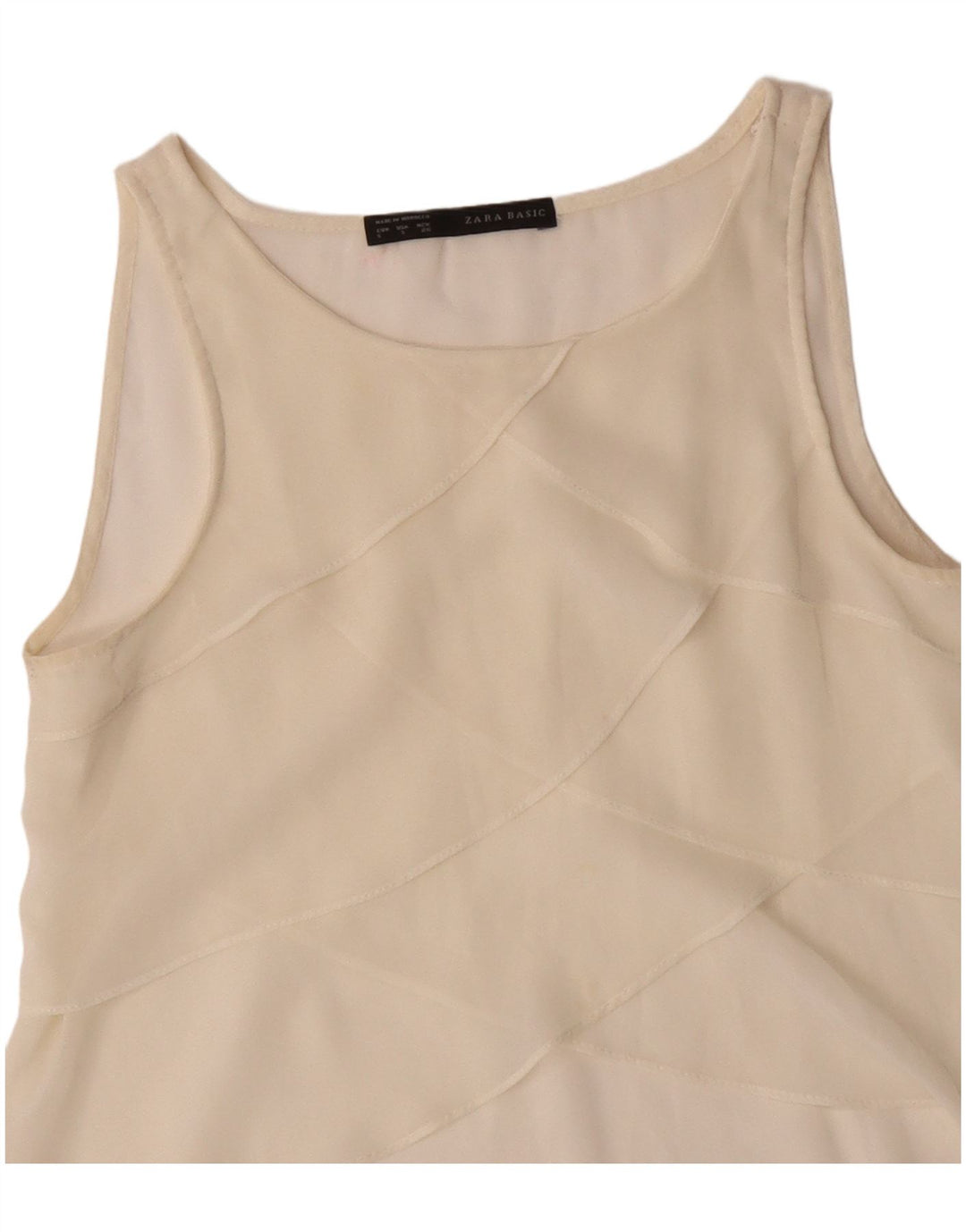 ZARA ženski gornji dio bluze bez rukava UK 10 Small Off White