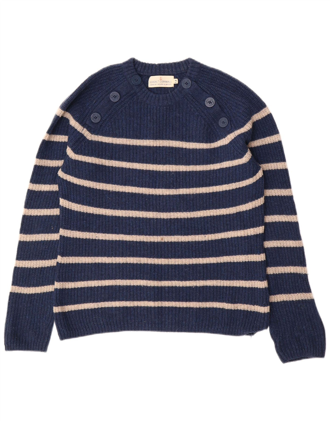 SEASALT CORNWALL Ženski pulover s okruglim izrezom UK 14 Veliki tamnoplavi