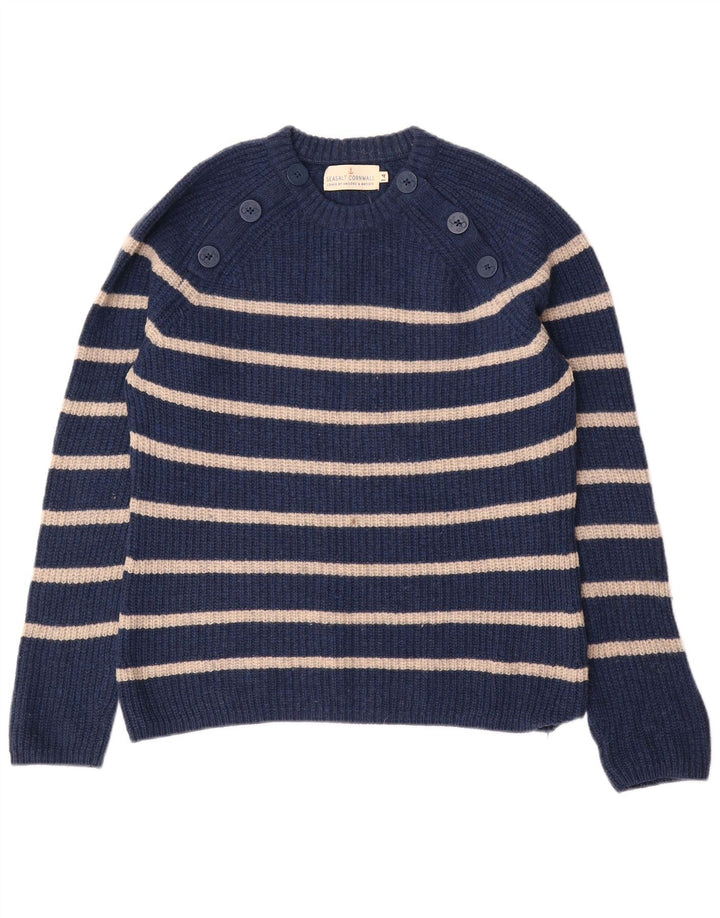 SEASALT CORNWALL Ženski pulover s okruglim izrezom UK 14 Veliki tamnoplavi