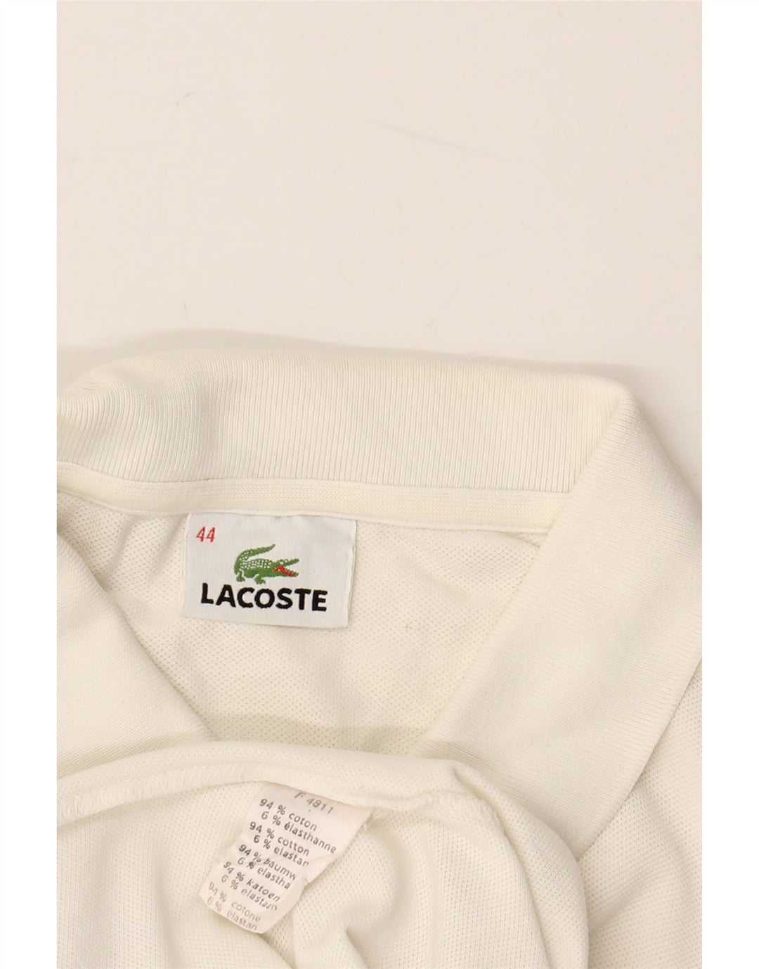LACOSTE ženska polo majica, velika bijela pamučna veličina 44