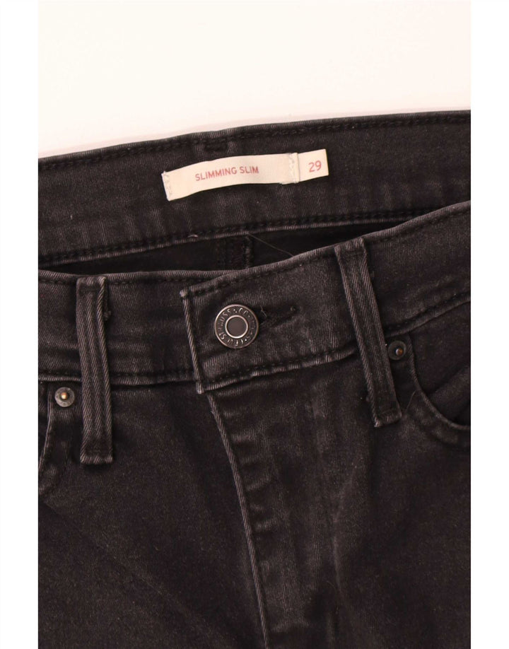 Levi's ženske uske traperice za mršavljenje W29 L32 crni pamuk