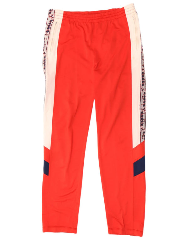 Diadora Mens Graphic Tracksuit Trousers UK 40 Medium Red Colourblock
