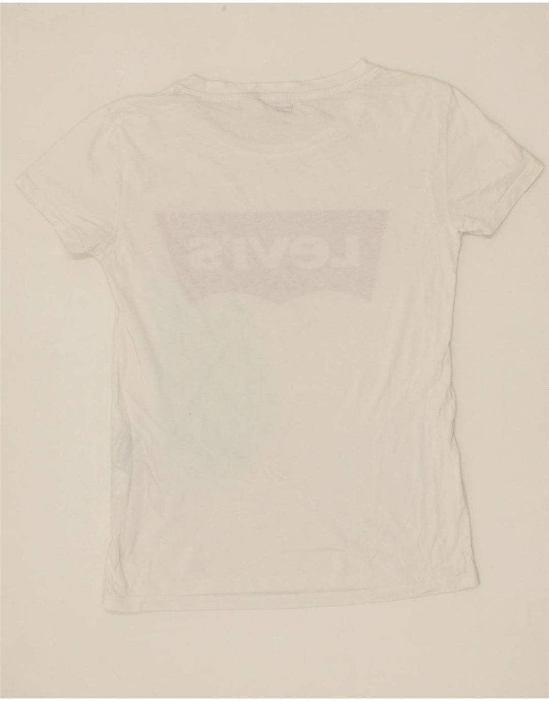 LEVI'S Womens Graphic T-Shirt Top UK 2 2XS White Vintage Levi's and Second-Hand Levi's from Messina Hembry 