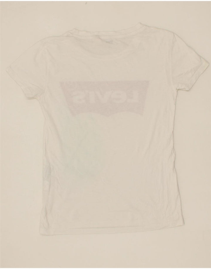 LEVI'S Womens Graphic T-Shirt Top UK 2 2XS White Vintage Levi's and Second-Hand Levi's from Messina Hembry 