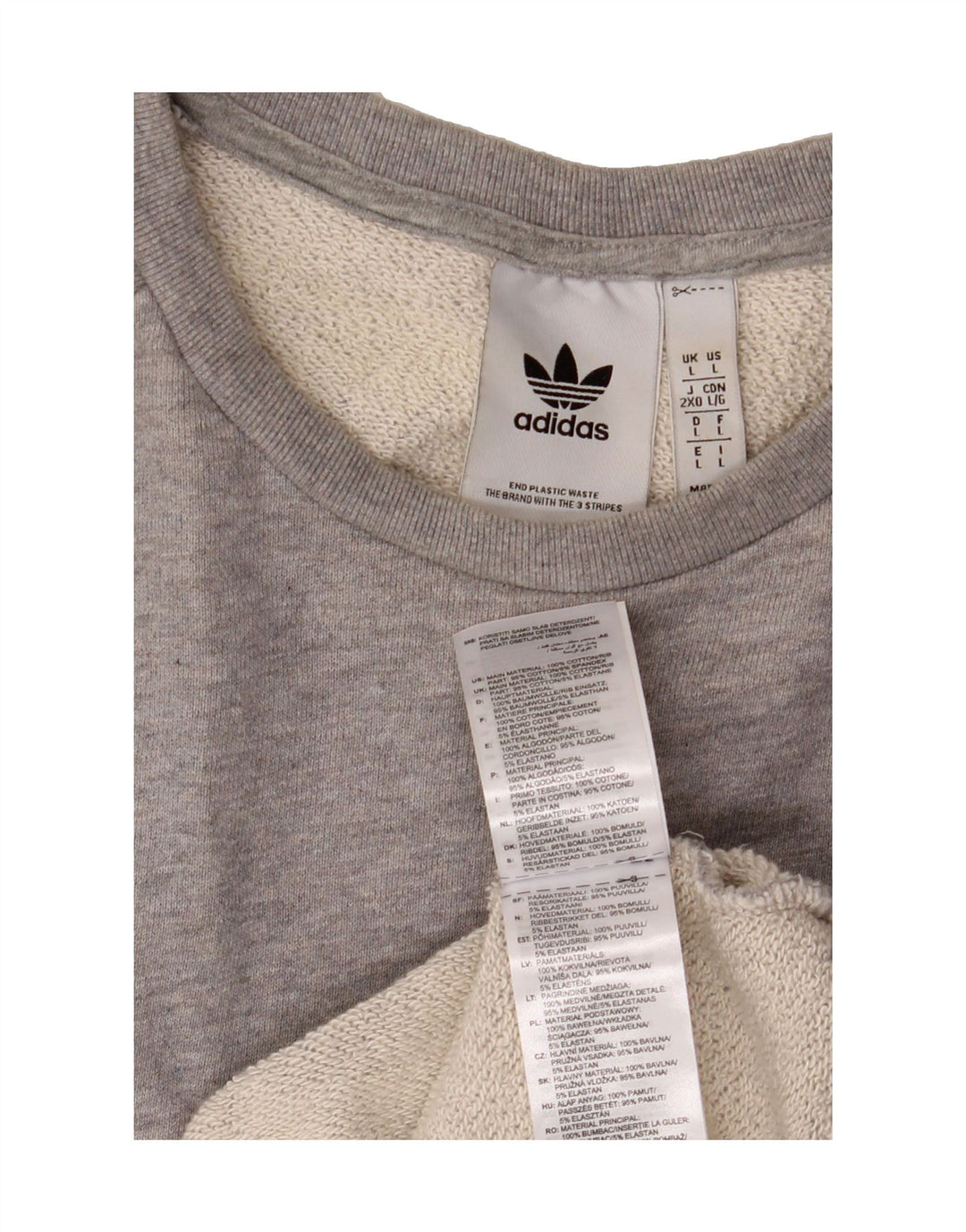 ADIDAS Mens Sweatshirt Jumper Large Grey Cotton Vintage Adidas and Second-Hand Adidas from Messina Hembry 