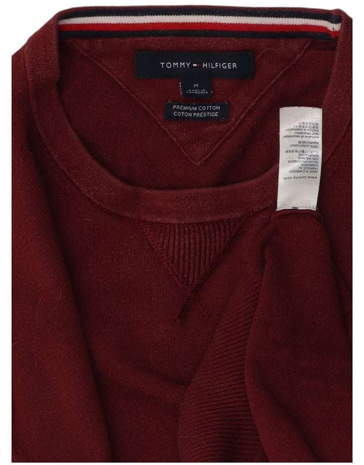 TOMMY HILFIGER Muški džemper s okruglim izrezom, srednje kestenjasti pamuk