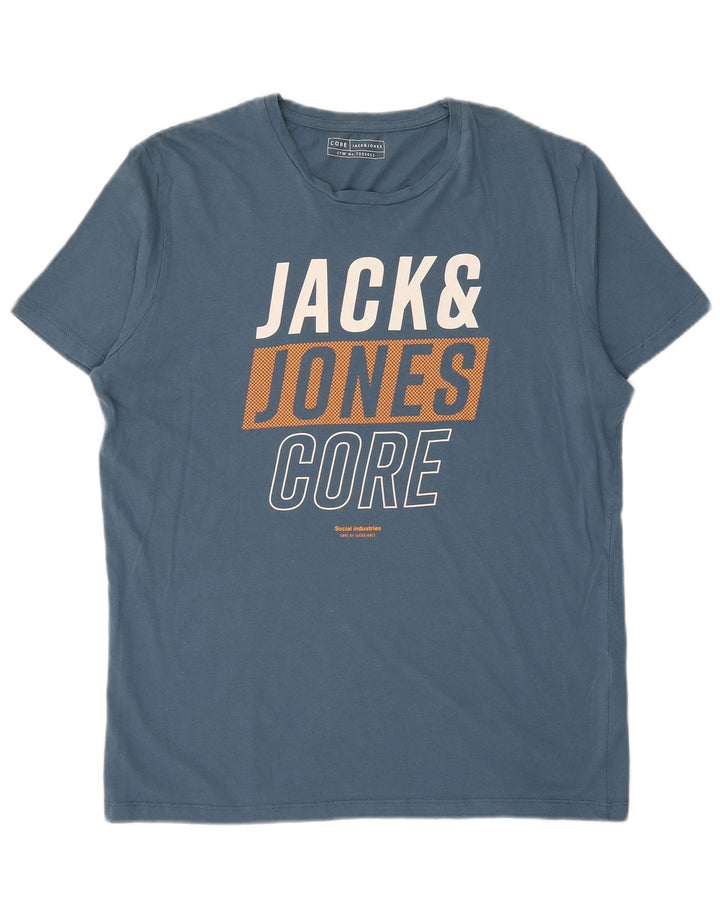 JACK & JONES Muška grafička majica kratkih rukava XL plavi pamuk