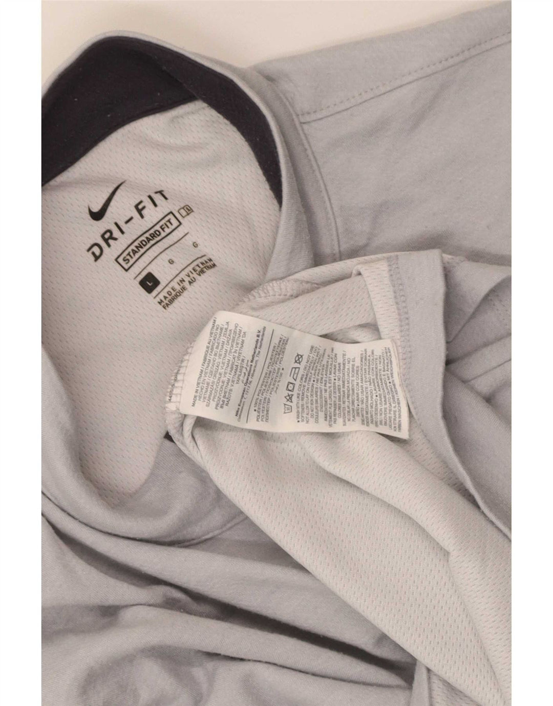 Nike Mens Dri Fit Standard Zip Neck Pullover Top Large Grey