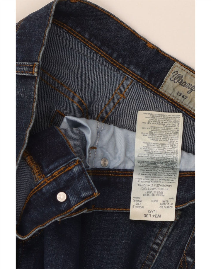 Wrangler muške teksaške ravne traperice W34 L26 tamnoplavi pamuk