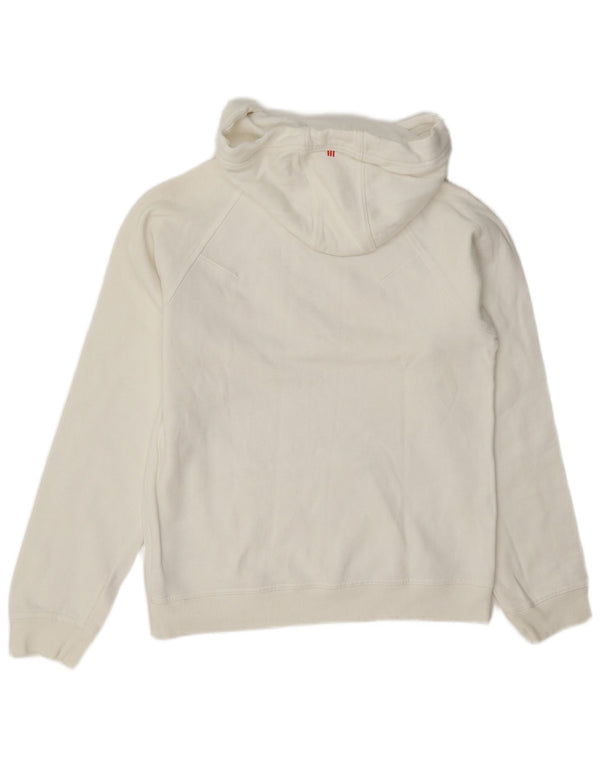 Adidas Womens Graphic Hoodie Jumper UK 12 Medium White Cotton