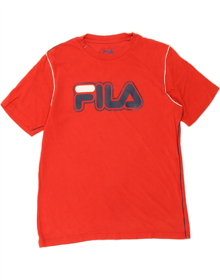 FILA Mens Graphic T-Shirt Top Large Red Cotton Vintage Fila and Second-Hand Fila from Messina Hembry 