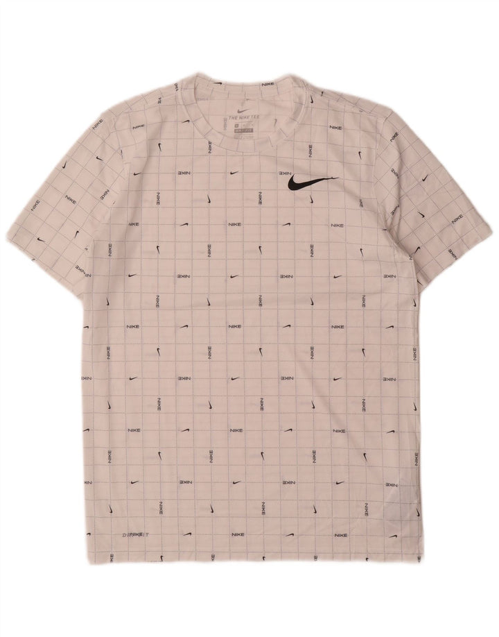 Nike Dri Fit Graphic T-Shirt Top srednji bijeli karirani poliester