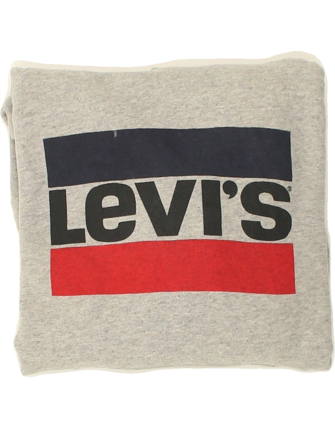 LEVI'S Mens Graphic Hoodie Jumper Small Grey Cotton Vintage Levi's and Second-Hand Levi's from Messina Hembry 