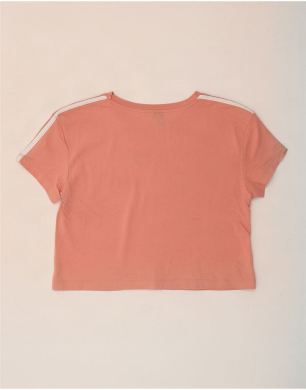 Adidas Womens Crop T-Shirt Top UK 8 Small Pink Cotton