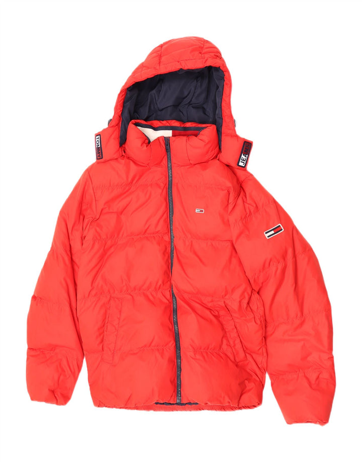 Tommy Hilfiger muška podstavljena jakna s kapuljačom UK 40 velika crvena poliester