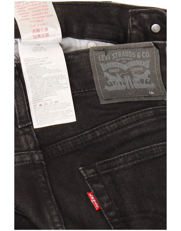 LEVI'S Boys 510 uske traperice 11-12 godina W28 L27 crni pamuk