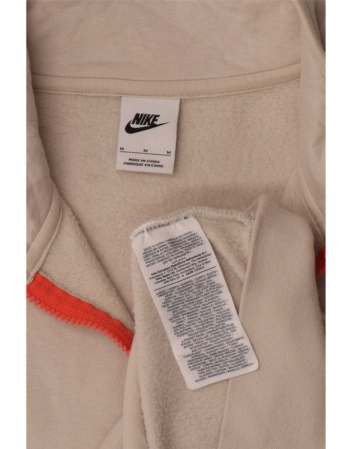 Nike muška trenirka s izrezom na patentni zatvarač srednje bijele boje pamuka