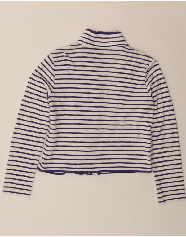 JOULES Ženski kratki otvoreni kardigan pulover UK 8 Mali pamuk na bijele pruge