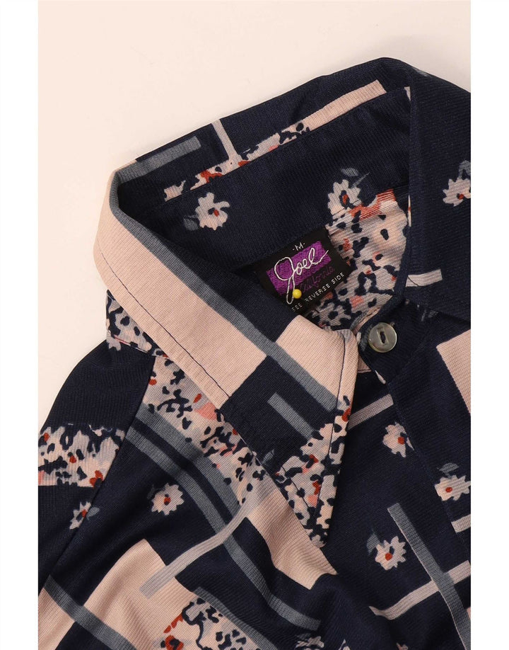 Vintage ženska košulja bluza UK 14 Srednje tamnoplava patchwork
