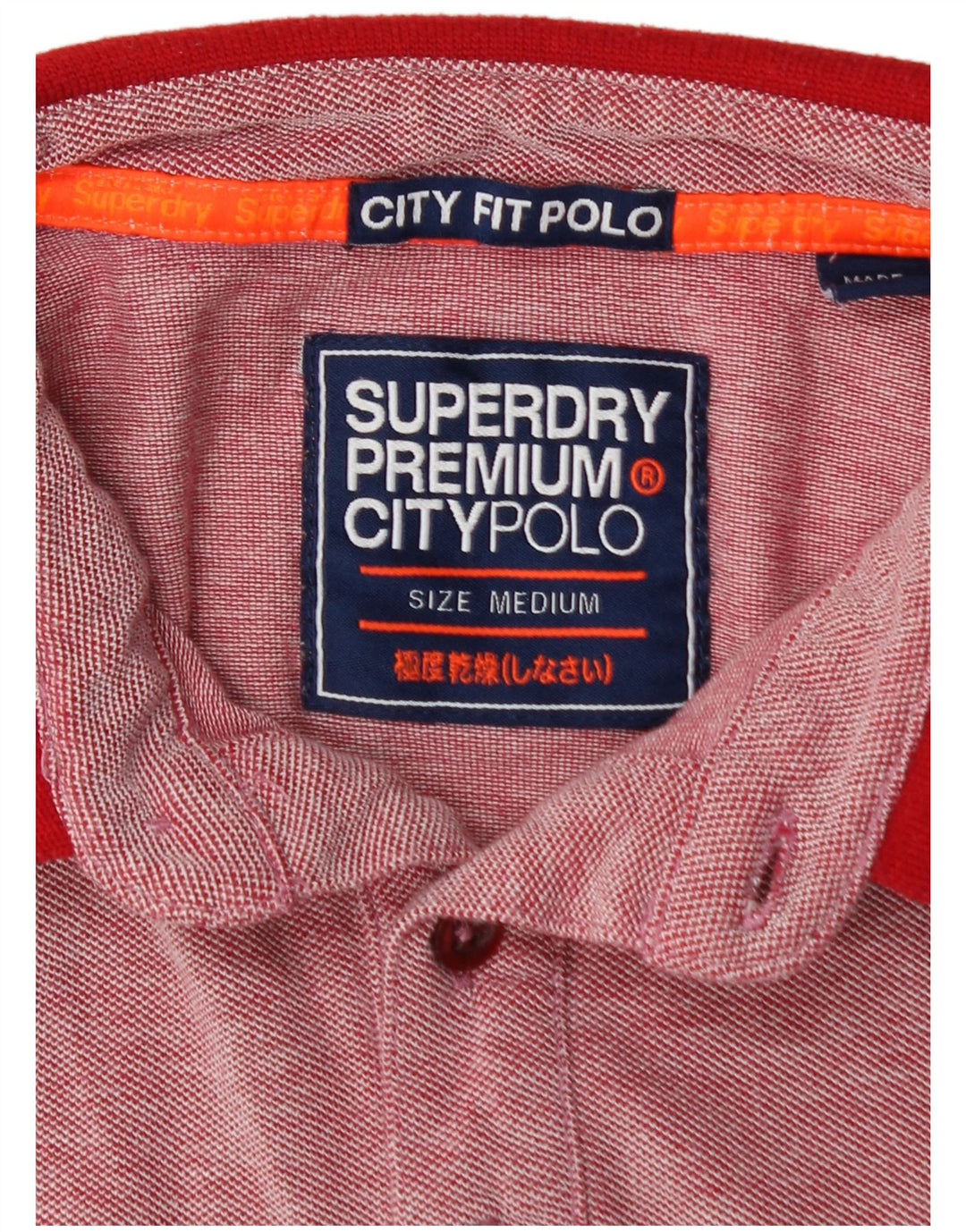SUPERDRY muška gradska polo majica srednje crvene boje s flekama