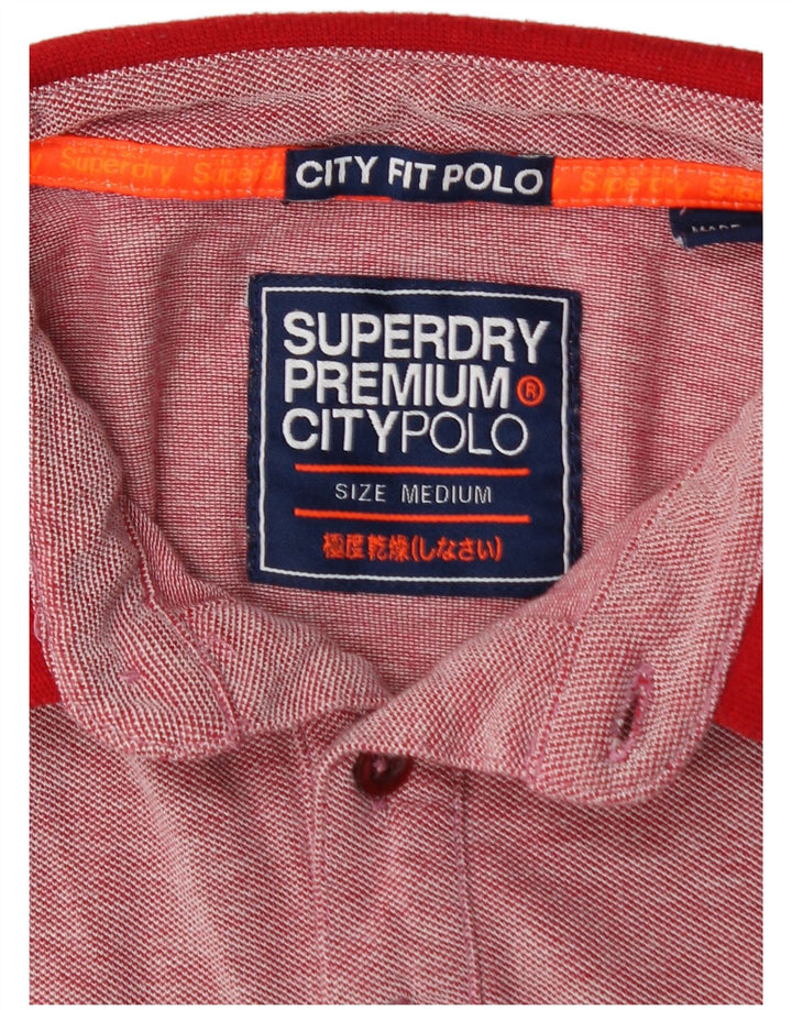 SUPERDRY muška gradska polo majica srednje crvene boje s flekama