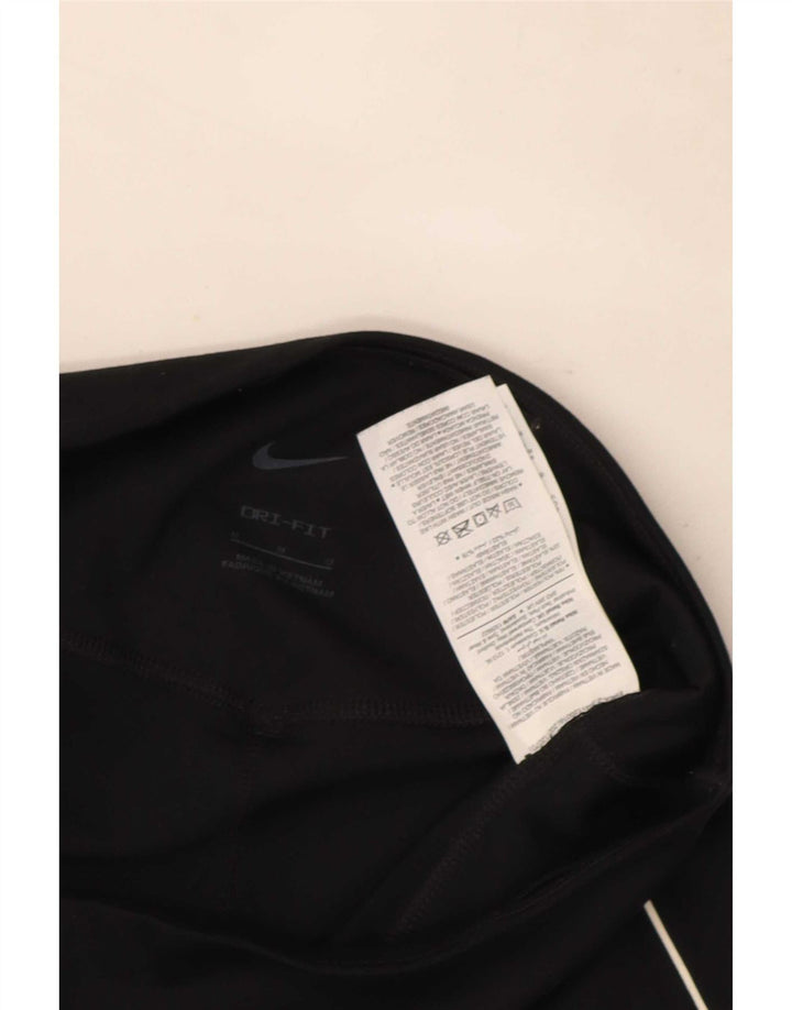 Nike Ženske Dri Fit Graphic Crop Leggings UK 12 Srednje crni poliester
