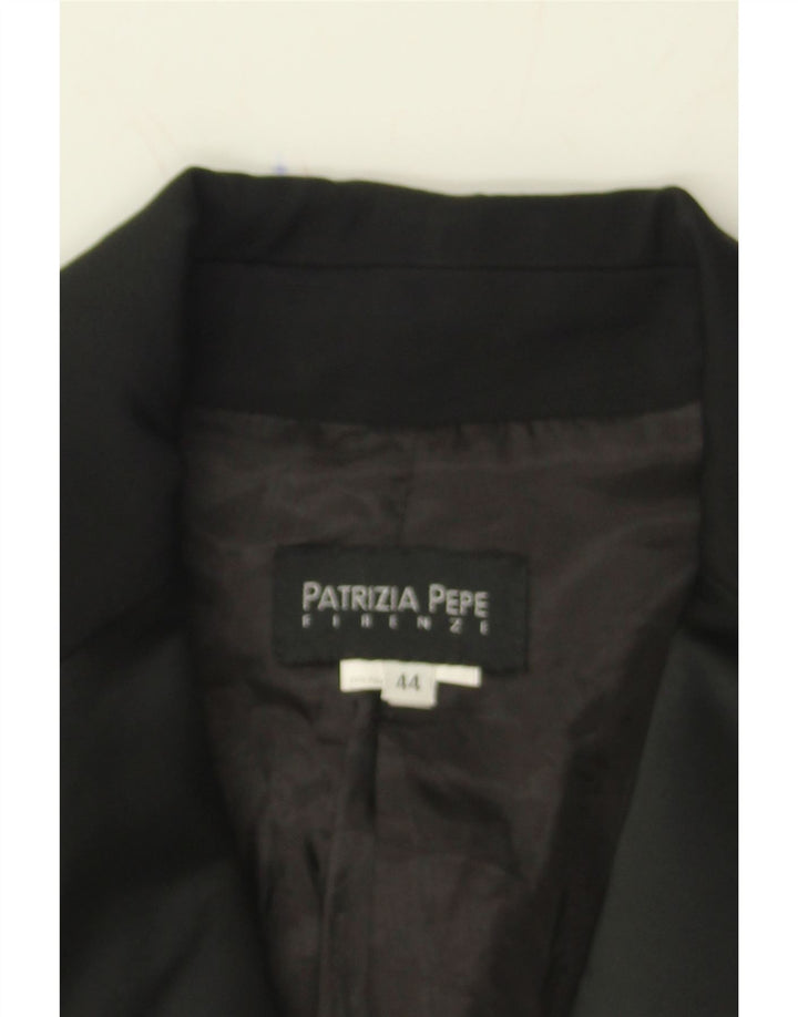 PATRIZIA PEPE Womens 1 Button Blazer Jacket IT 44 Medium Black Polyamide Vintage Patrizia Pepe and Second-Hand Patrizia Pepe from Messina Hembry 