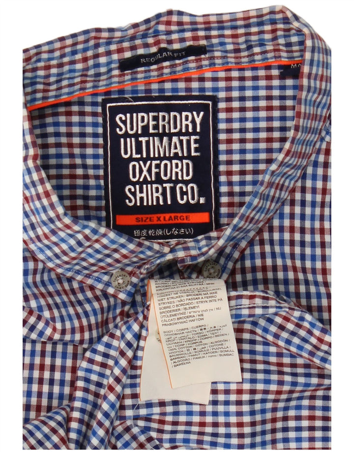 Superdry muška majica standardnog kroja XL plavi pamuk od ginghama