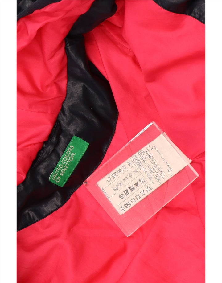 BENETTON Podstavljena jakna s kapuljačom za djevojčice 4-5 godina XS tamnoplava poliester