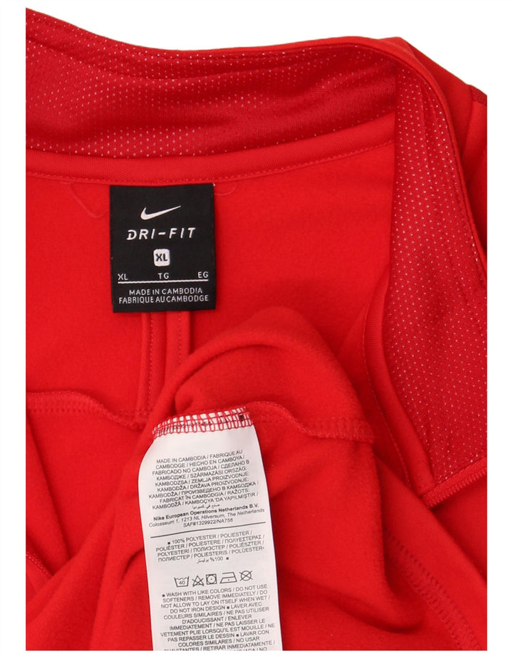 Nike Dri Fit majica s patentnim izrezom i gornji dio trenirke XL od crvenog poliestera