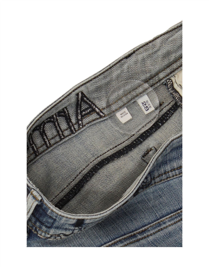 ARMANI Womens Graphic Cropped Jeans W29 L25 Blue Vintage Armani and Second-Hand Armani from Messina Hembry 