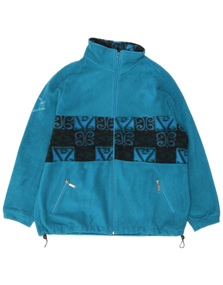 SALEWA muška jakna od flisa UK 42 XL plavi geometrijski poliester