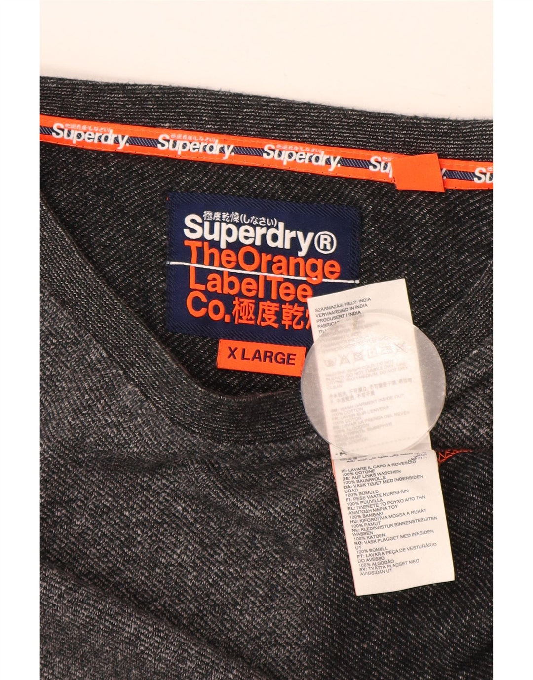Superdry muška majica dugih rukava XL sivi flekasti pamuk
