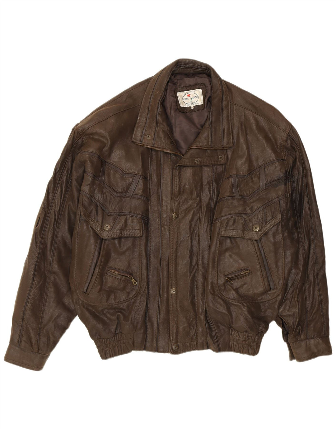 Vintage muška kožna jakna UK 42 XL smeđa koža