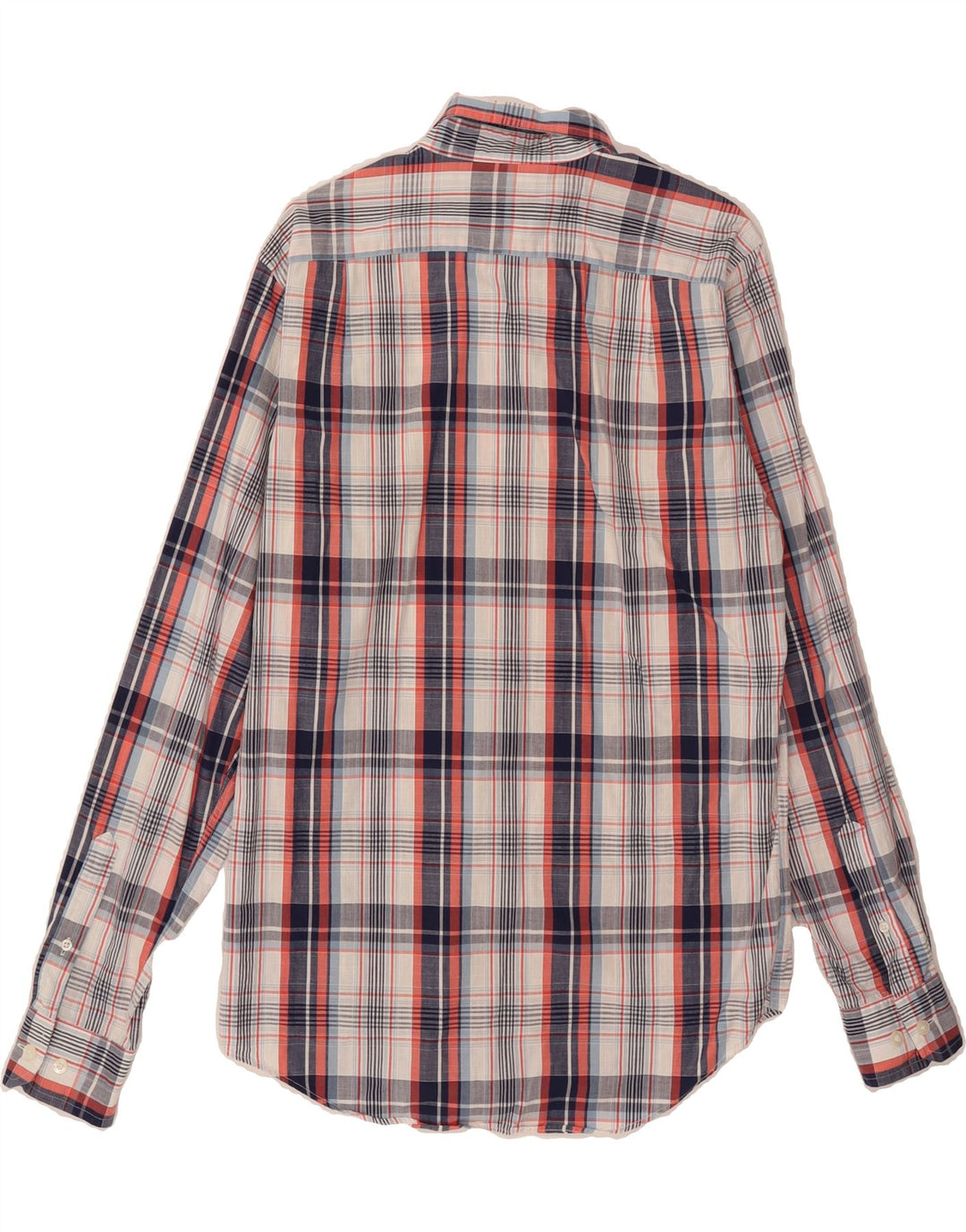 NAUTICA Mens Slim Fit Shirt Small Navy Blue Check Cotton Vintage Nautica and Second-Hand Nautica from Messina Hembry 
