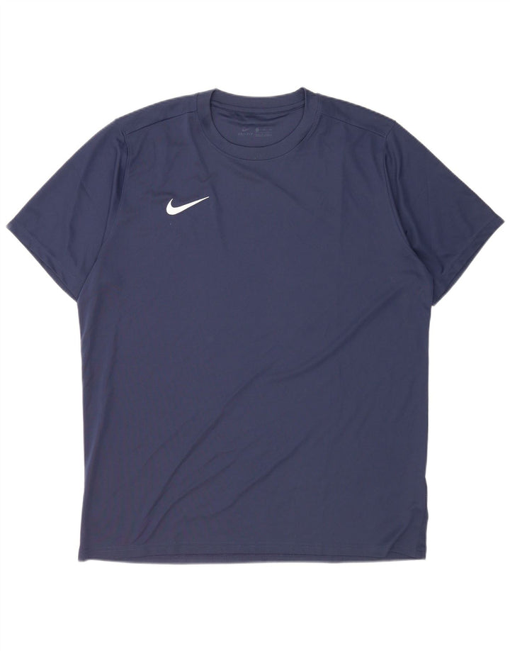 Nike Dri Fit majica kratkih rukava 2XL tamnoplavi poliester