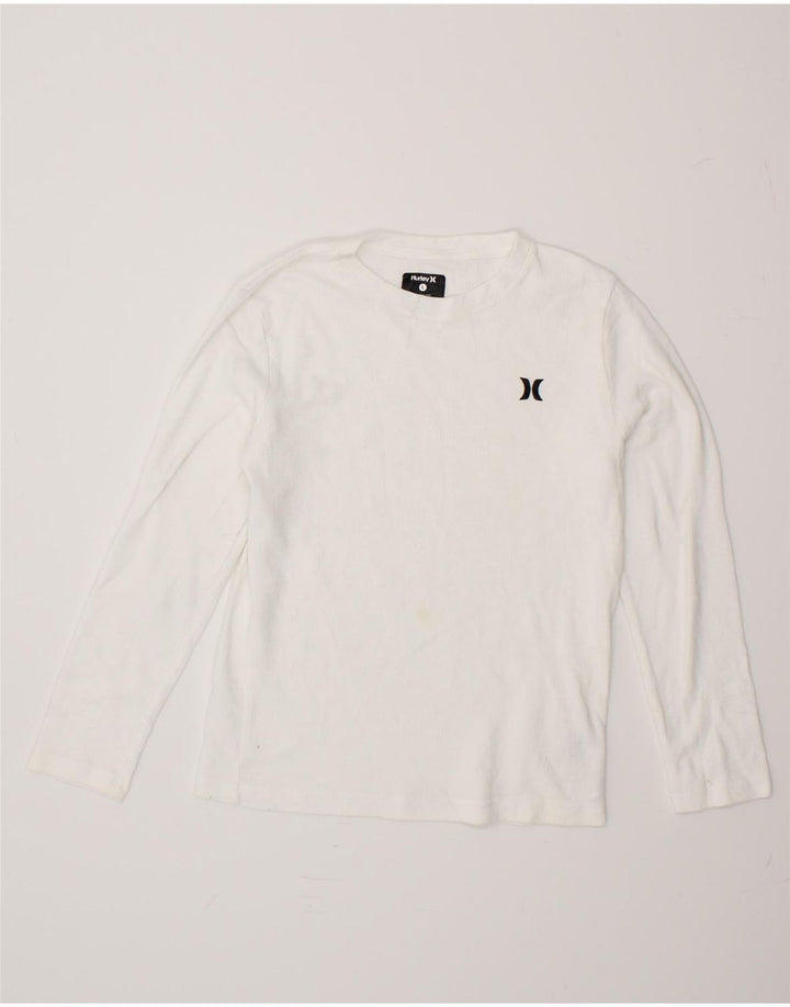 HURLEY Boys Top Long Sleeve 12-13 Years Large White Cotton Vintage Hurley and Second-Hand Hurley from Messina Hembry 