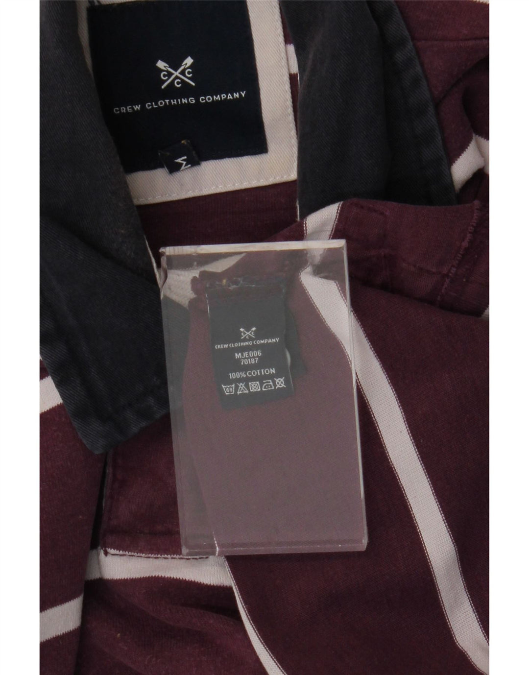 CREW ODJEĆA Muška ragbi polo majica dugih rukava srednje ljubičasta na pruge