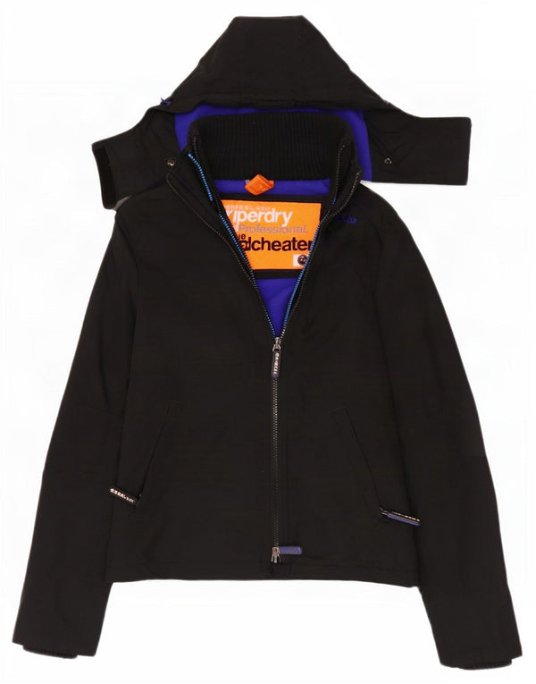 Superdry ženska jakna vjetrovka s kapuljačom The Windcheater UK 2 2XS crna