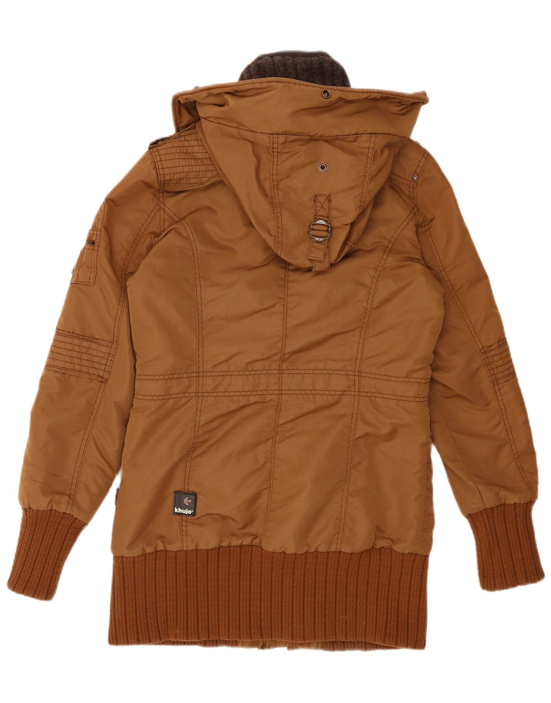 KHUJO ženska vojna parka jakna s kapuljačom UK 14 srednje smeđi poliester