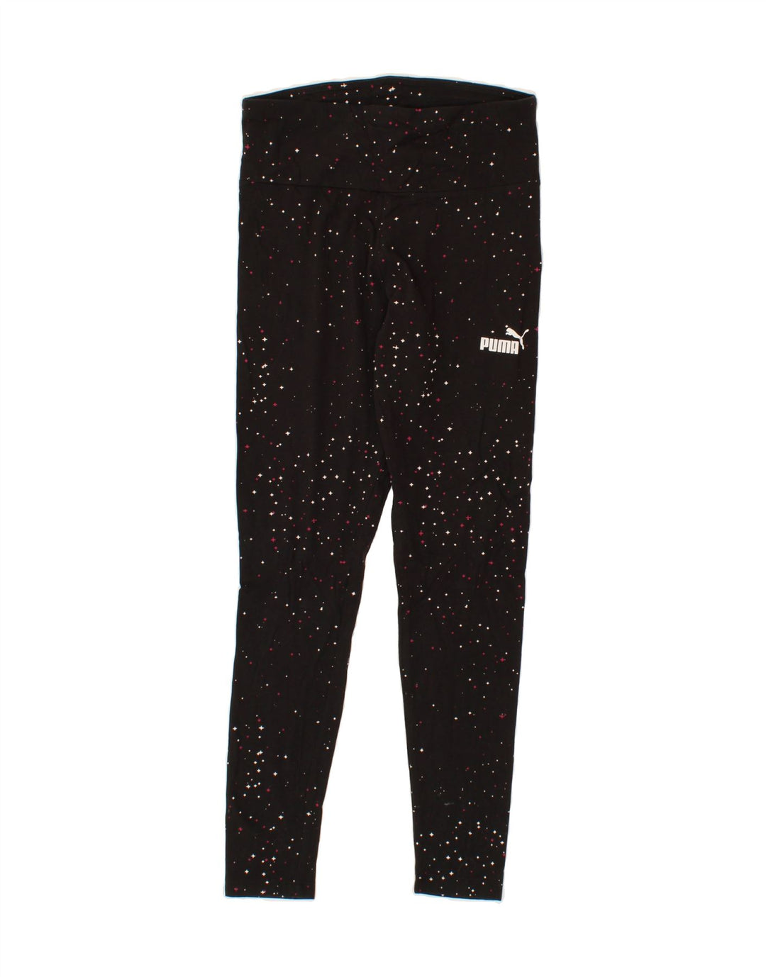 PUMA Womens Leggings UK 14 Medium  Black Spotted Vintage Puma and Second-Hand Puma from Messina Hembry 