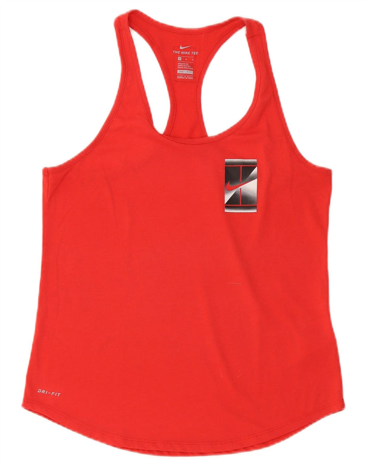 Nike Ženski Dri Fit Vest Top UK 12 Medium Red Polyester