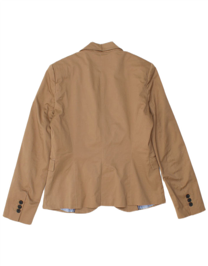 ZARA ženski sako s 1 gumbom UK 14 Veliki smeđi pamuk