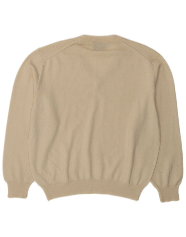 BIBO ženski džemper s V-izrezom IT 50 XL od bijele vune